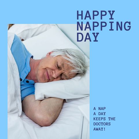 Senior Man Enjoying Peaceful Nap on Happy Napping Day - Download Free Stock Templates Pikwizard.com