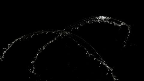 Water Splashes in Slow Motion on Black Background