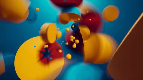 Immersing Through Vibrant Yellow Tunnel with Geometric Abstract Forms