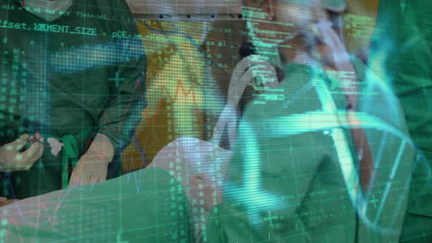 Surgeons Operating with Medical Data Overlay Visualization