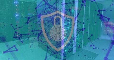cybersecurity shielding data in server room technology concept - Download Free Stock Images Pikwizard.com