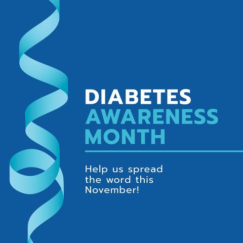 diabetes awareness month educational campaign with blue ribbon - Download Free Stock Templates Pikwizard.com
