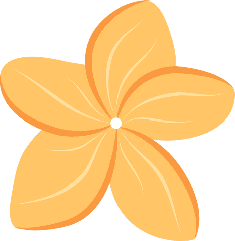 Vibrant Five-Petaled Flower Illustration on Transparent Background