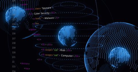 Digital Data Processing with Illuminated Global Networks - Download Free Stock Images Pikwizard.com