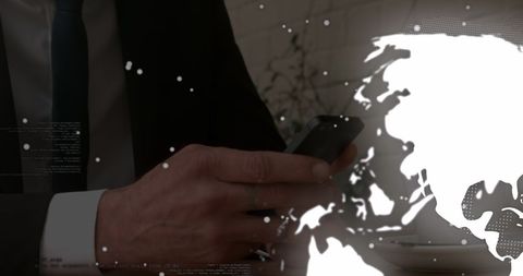 Global communication through mobile technology concept illustration