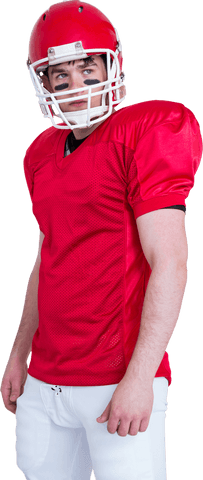 Transparent american football player ready for game day