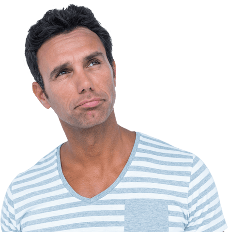 Transparent Background Thoughtful Man Looking Away in Striped Shirt - Download Free Stock Videos Pikwizard.com
