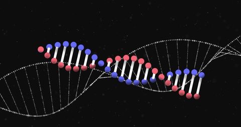 Digital DNA Helix on Black Background