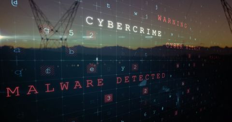Cybersecurity Threats with Overlaid Digital Binary Code - Download Free Stock Images Pikwizard.com