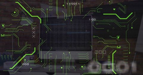 Digital circuit interface on office workspace