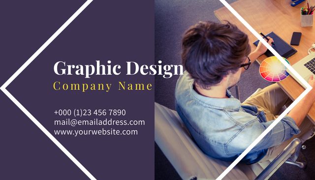 Professional Graphic Design Business Card Template for Agencies and Freelancers - Download Free Stock Templates Pikwizard.com