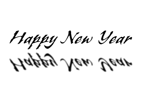 Motivational happy new year text on transparent background