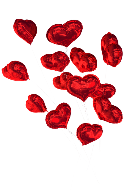 Transparent red heart shaped balloons illustration for valentines and love themed projects - Download Free Stock Videos Pikwizard.com