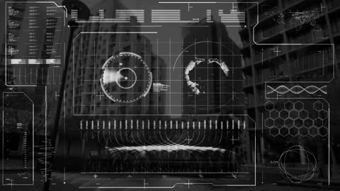 Digital Interface Overlay with Cityscape Concept Mixed Realities