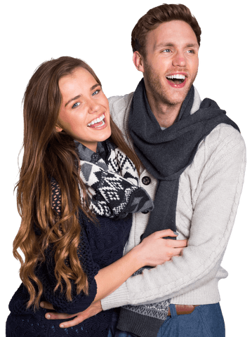 Happy Young Couple Embracing in Casual Sweaters Transparent - Download Free Stock Videos Pikwizard.com