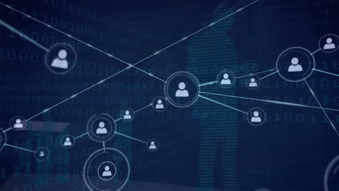 Network Connections in Digital Cyber Space Concept