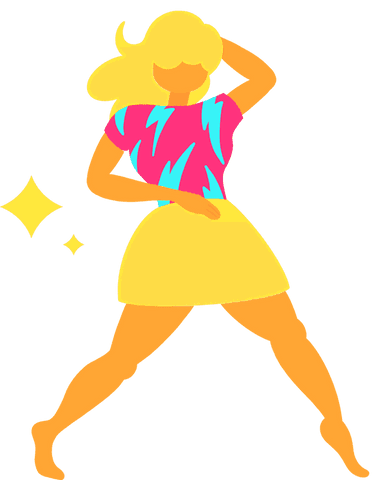 Colorful dancer illustration on transparent background