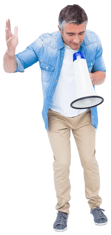 Man Speaking Loud with Megaphone on Transparent Background - Download Free Stock Videos Pikwizard.com