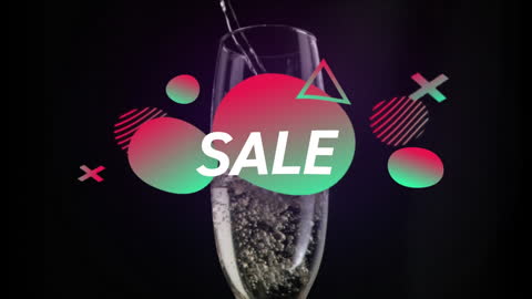 Dynamic Sale Notice with Sparkling Champagne Background