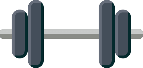 Simple barbell vector on transparent background for fitness design