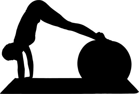 silhouette of woman performing handstand workout with transparent fitness ball - Download Free Stock Videos Pikwizard.com
