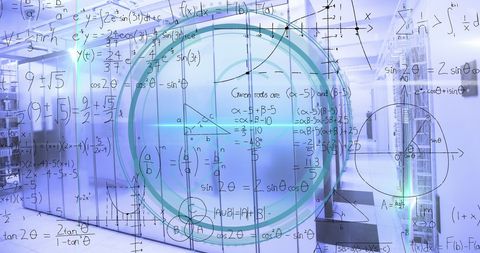 Mathematical Equations Overlaying Modern Data Center - Download Free Stock Images Pikwizard.com