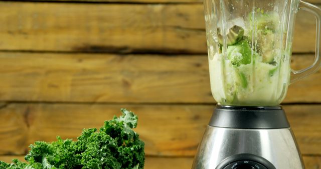 Making Healthy Green Smoothie with Kale in Blender - Download Free Stock Images Pikwizard.com