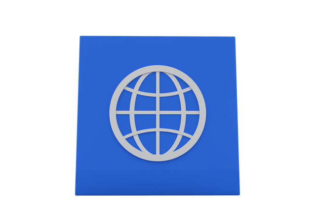 Blue Square with Globe Icon on Transparent Background - Download Free Stock Videos Pikwizard.com