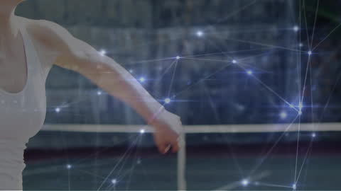 Active Lifestyle Technology Tennis Concept with Digital Connections