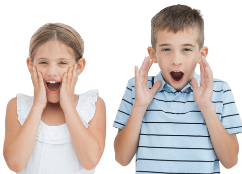 cheerful siblings in matching expressions with transparent background - Download Free Stock Videos Pikwizard.com