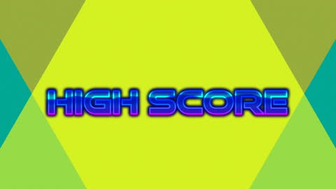 Retro High Score with Geometric Green Background
