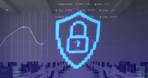 Digital Security and Data Visualization in an Office Setting - Download Free Stock Images Pikwizard.com