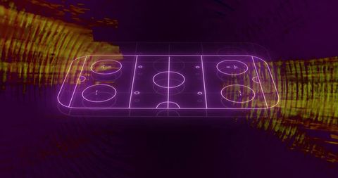 Futuristic Sports Arena Glowing with Neon Light Trails
