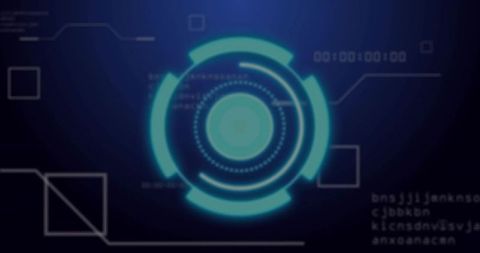 Futuristic Holographic HUD Interface with Binary Digits