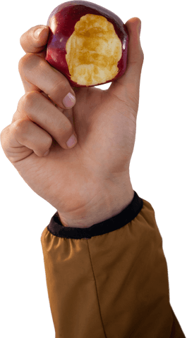 transparent hand holding bitten red apple - Download Free Stock Videos Pikwizard.com