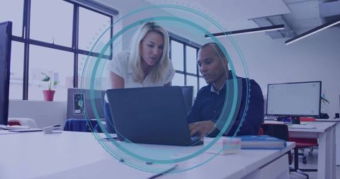 Diverse Professionals Collaborate in Modern Office Space