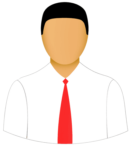 Faceless Businessman Illustration Red Necktie Transparent Background