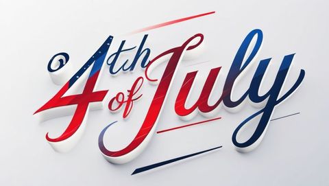 Vibrant 4th of July Graphic with Patriotic Color Scheme