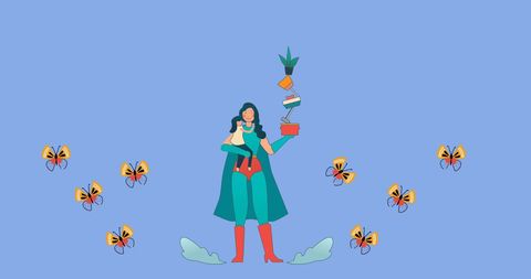 Superhero Mother Balancing Family Responsibilities - Download Free Stock Images Pikwizard.com