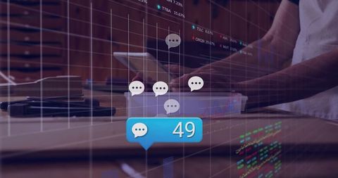 Person Analyzing Data on Tablet with Diving Charts Interface at Desk