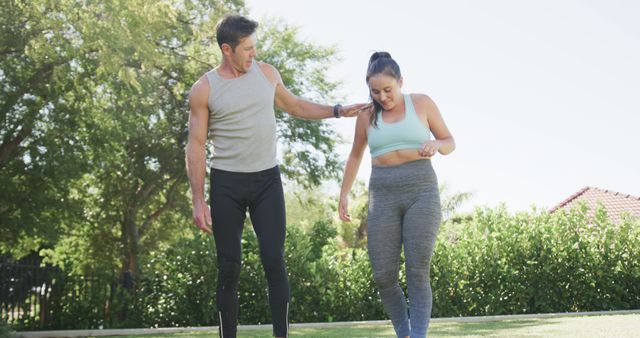 Couple Exercising Outdoors Embracing Healthy Lifestyle - Download Free Stock Images Pikwizard.com