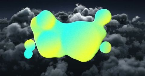 Abstract Speech Bubble Over Dark Clouds