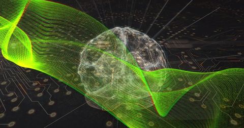 Futuristic Brain Analysis with Digital Wave and Circuitry - Download Free Stock Images Pikwizard.com