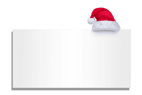 Christmas Card with Santa Hat and Transparent Background