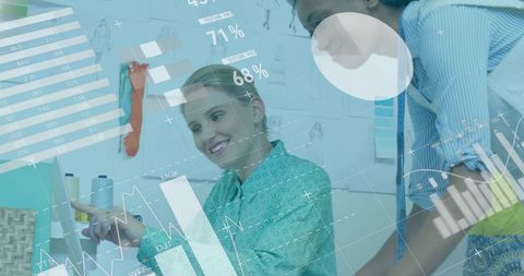 Corporate Team Analyzing Digital Financial Data in Office Environment