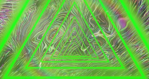 Neon Green Triangles Over Vibrant Swirling Liquid Art - Download Free Stock Images Pikwizard.com