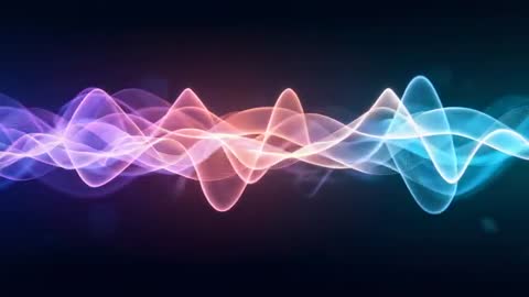 Vibrant Multi-Layered Waveform in Futuristic Digital Art