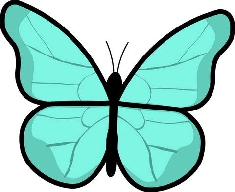Turquoise Butterfly Illustration with Transparent Wings - Download Free Stock Videos Pikwizard.com