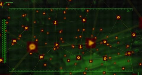 Data Processing Network with Digital Node Connections - Download Free Stock Images Pikwizard.com