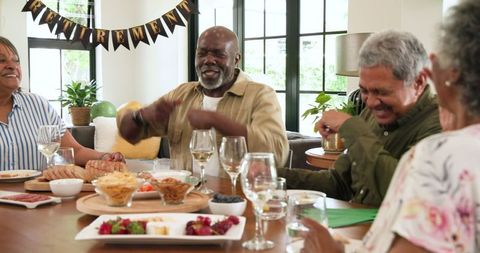 Joyful Retirement Celebration with Lively Senior Friends